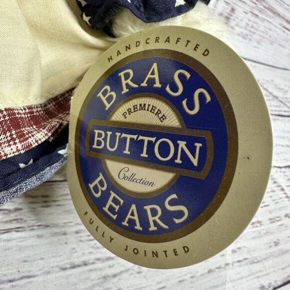 Pickford Bear OPAL Brass Button Bear Collection Patriotic Plush Vintage 1996 - Picture 7 of 8